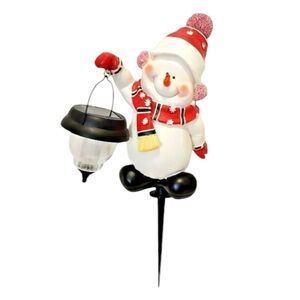 Avon Snowman with Solar Powered Lantern and Ground Stake Winter Holiday